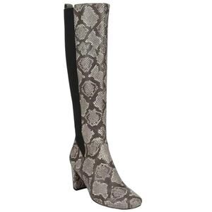 Donald Pliner Parley Knee High Boots Faux Snakeskin Stretch Insert Size 8.5